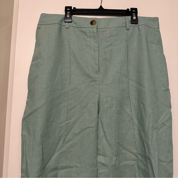 ASOS Design dad linen pants light green size 12 - Picture 2 of 8